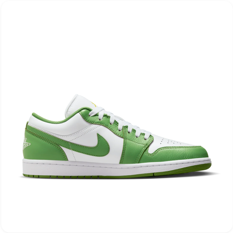Air Jordan 1 Low White Chlorophyll Green - Side View