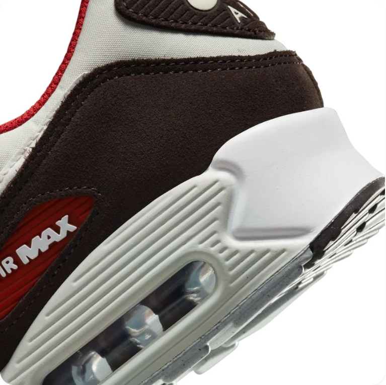 Nike Air Max 90 SE - Pale Ivory / Dark Chocolate / University Red