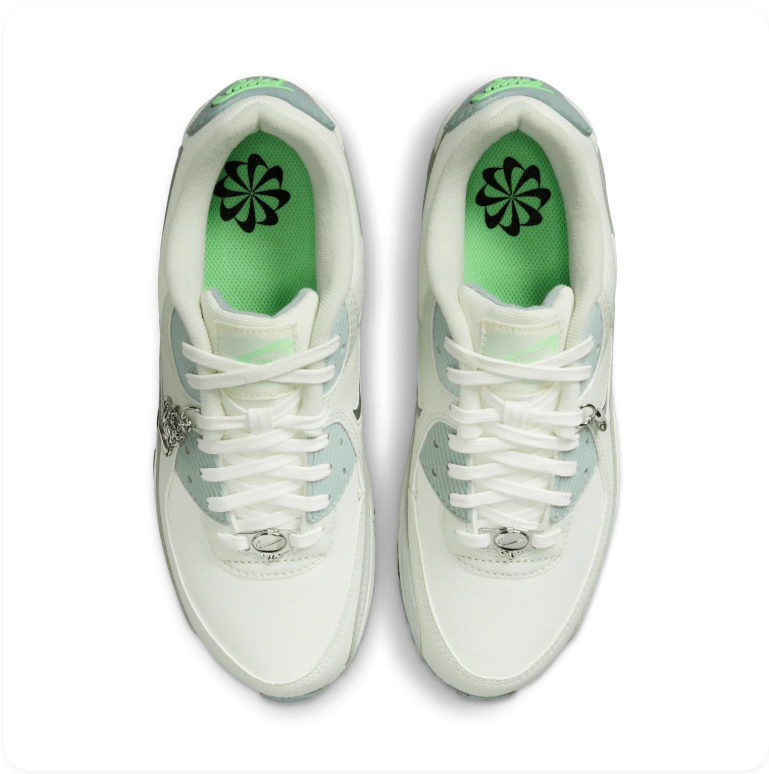Nike Air Max 90 SE - Summit White / Metallic Silver / Mint