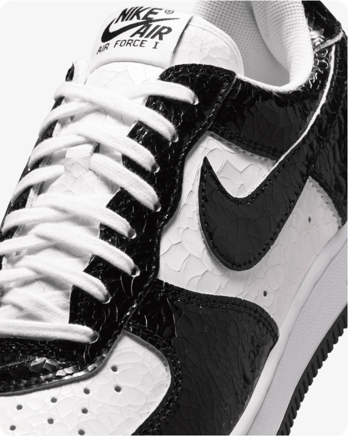Nike Air Force 1 Low - White / Black Croc Patent