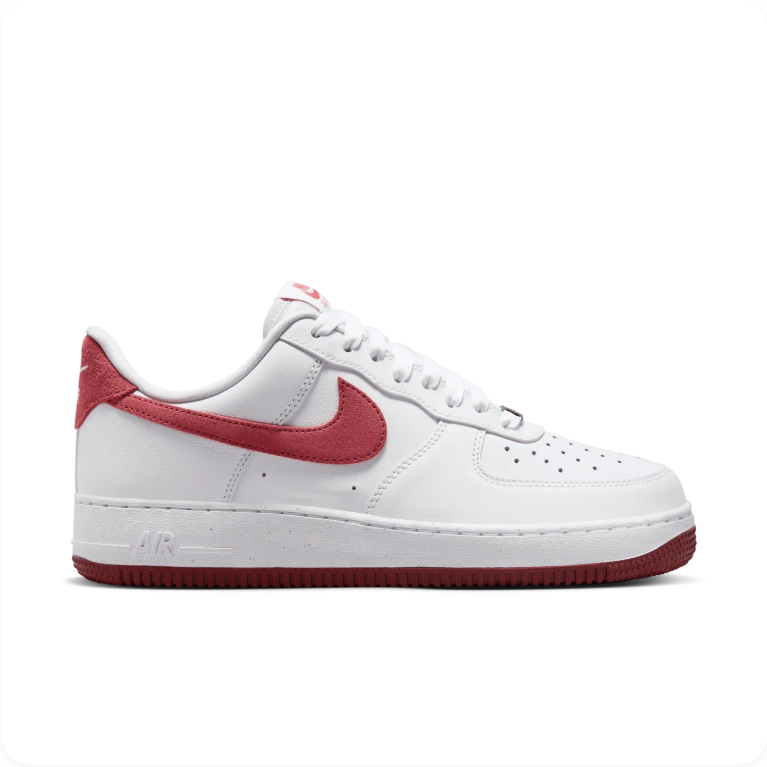 Nike Air Force 1 '07 White Adobe Team Red - Side View
