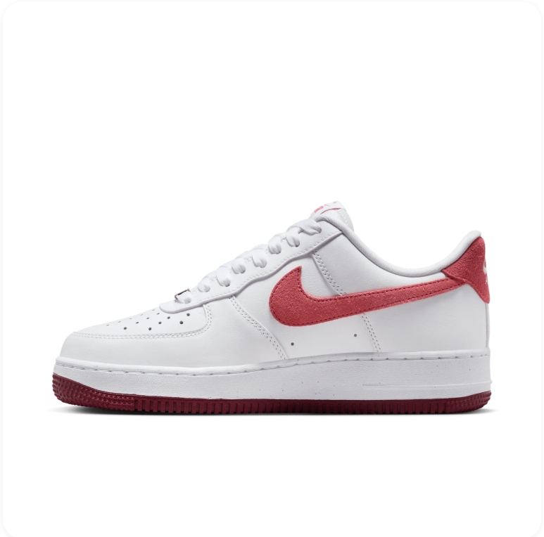 Nike Air Force 1 '07 White Adobe Team Red - Side View 2
