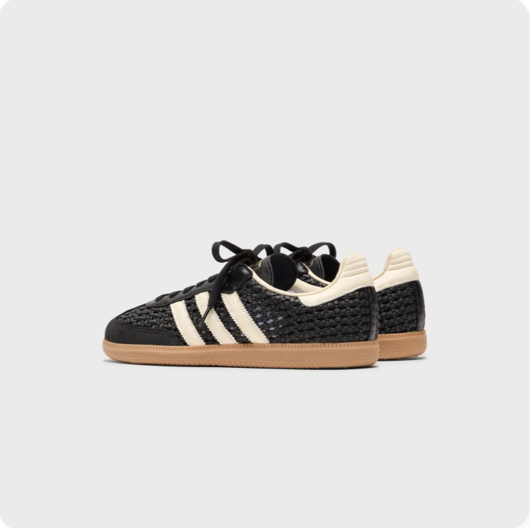 Adidas Samba Woven Black Cream - Front View