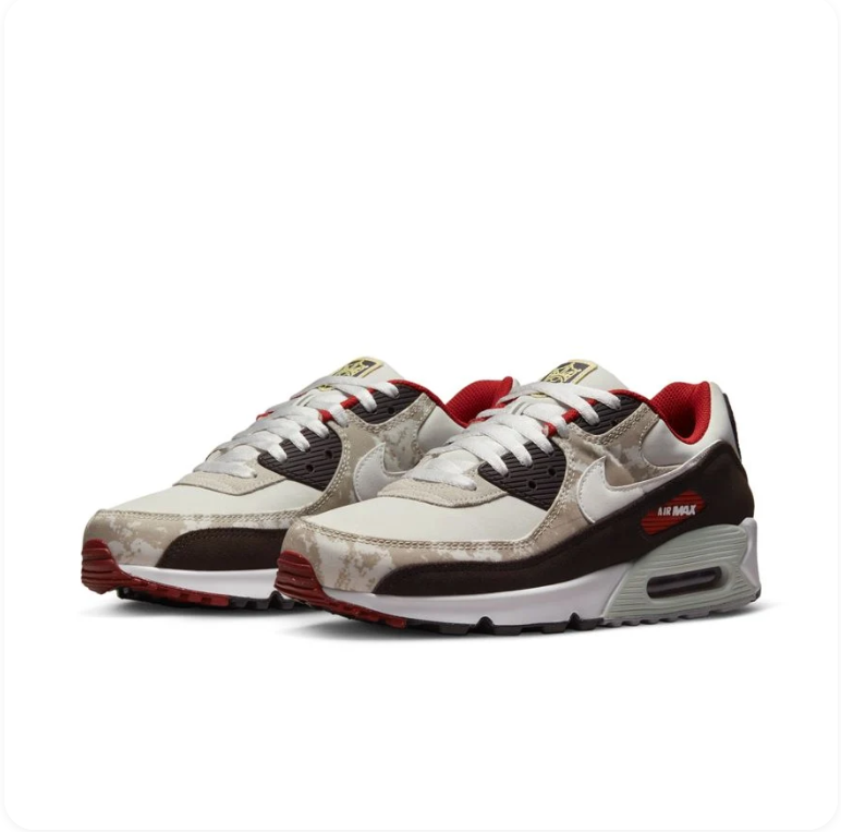 Nike Air Max 90 SE - Pale Ivory / Dark Chocolate / University Red