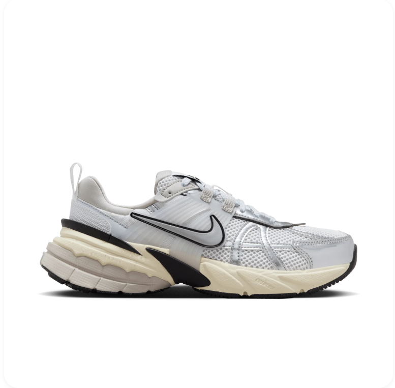 Nike V2K Run Pure Platinum Metallic Silver Sail - Side View 2