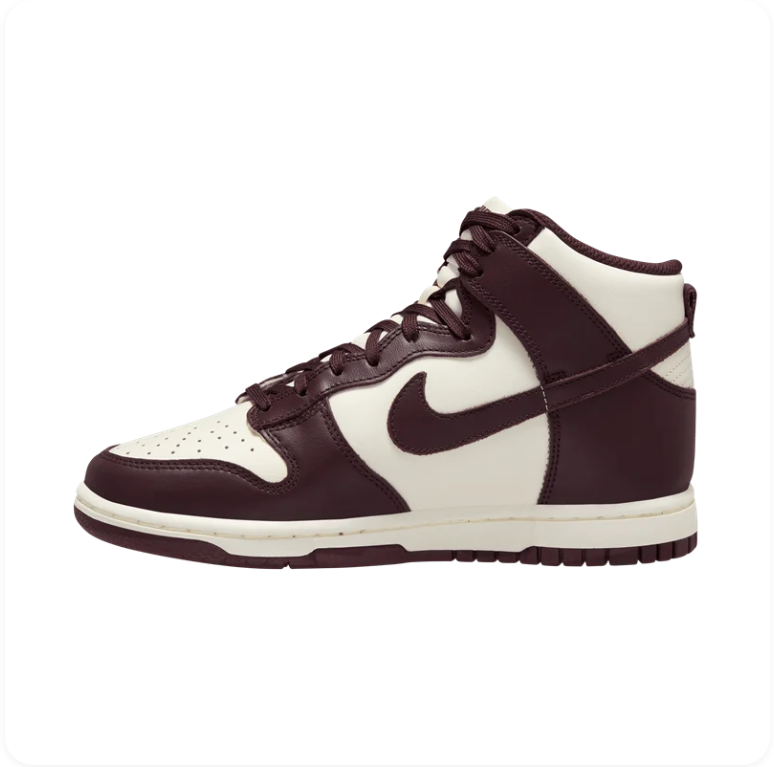 Nike Dunk High Sail Dark Chocolate - Side View