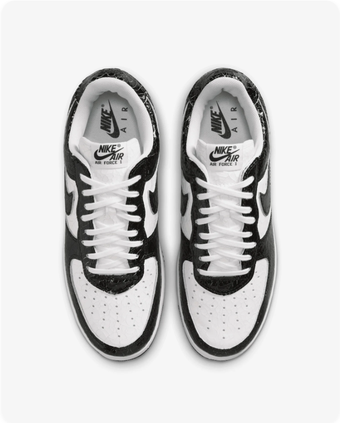 Nike Air Force 1 Low - White / Black Croc Patent