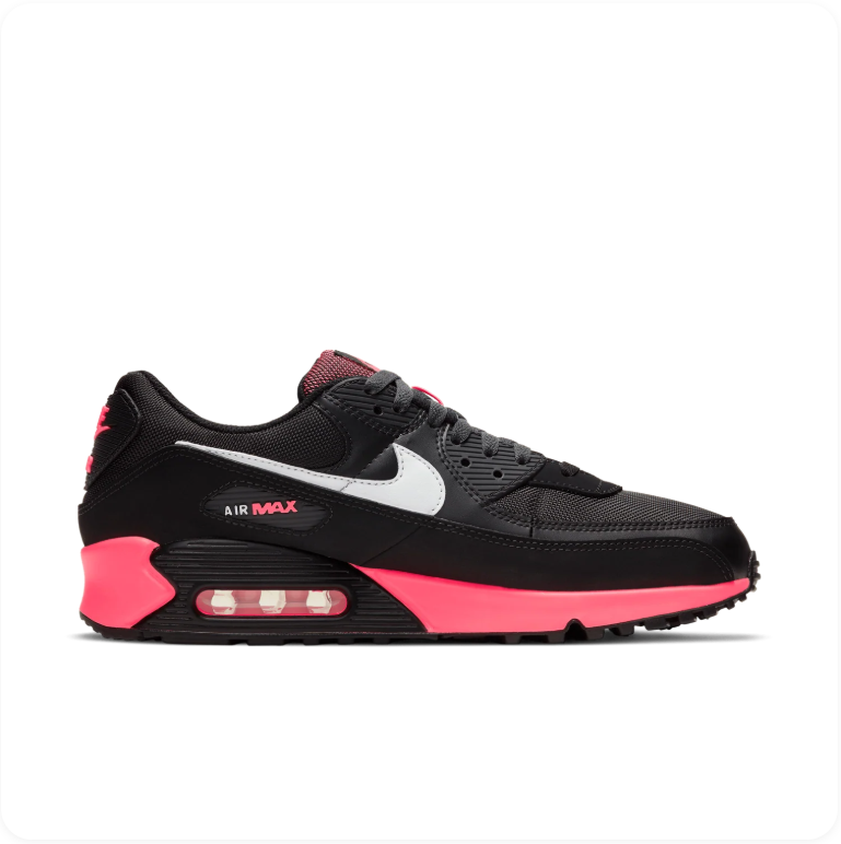 Nike Air Max 90 Black Racer Pink - Side View