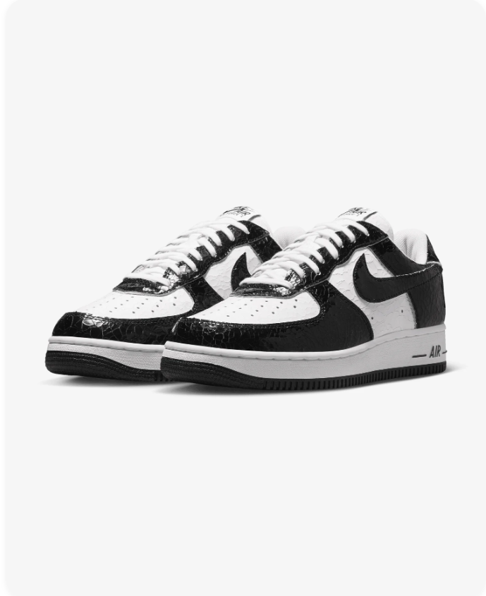 Nike Air Force 1 Low - White / Black Croc Patent
