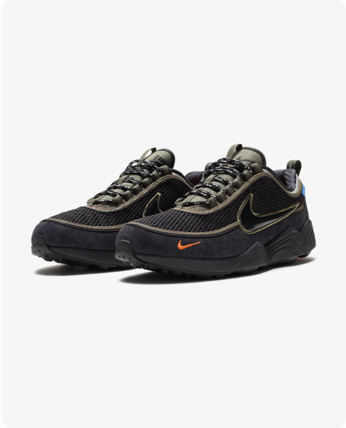 Nike Air Zoom Spiridon Ultra Black Olive Orange - Pair View