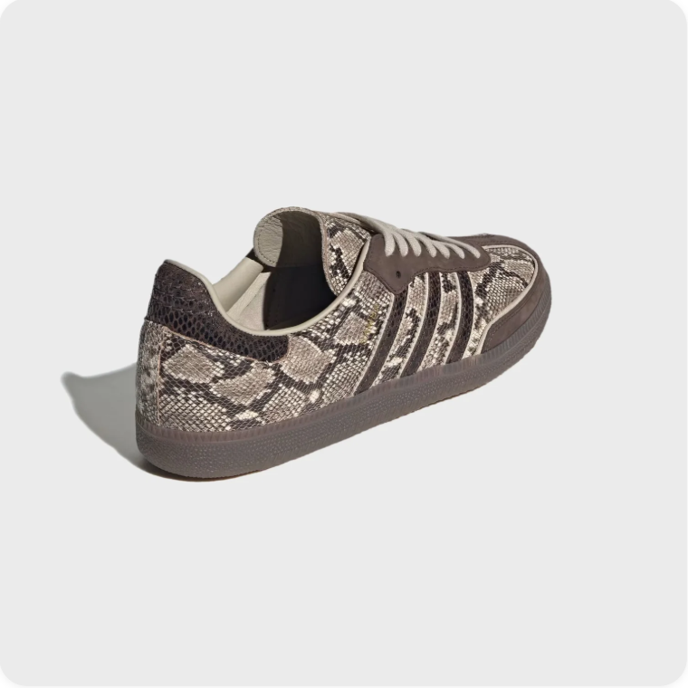 Adidas Samba Snake Print Taupe - Heel View