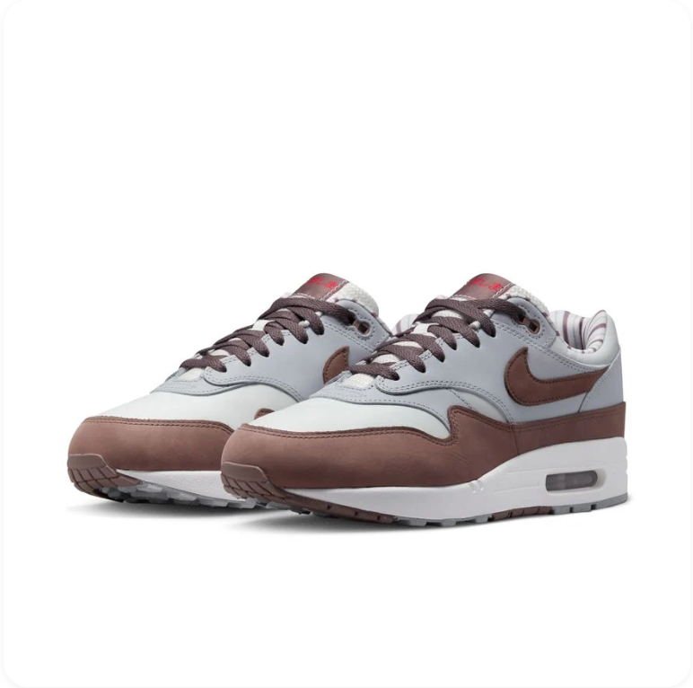 Nike Air Max 1 - Pure Platinum / Baroque Brown / Light Smoke Grey